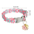 Floral Bell Cat Collar – Adjustable Lace Embroidery for Cats & Dogs
