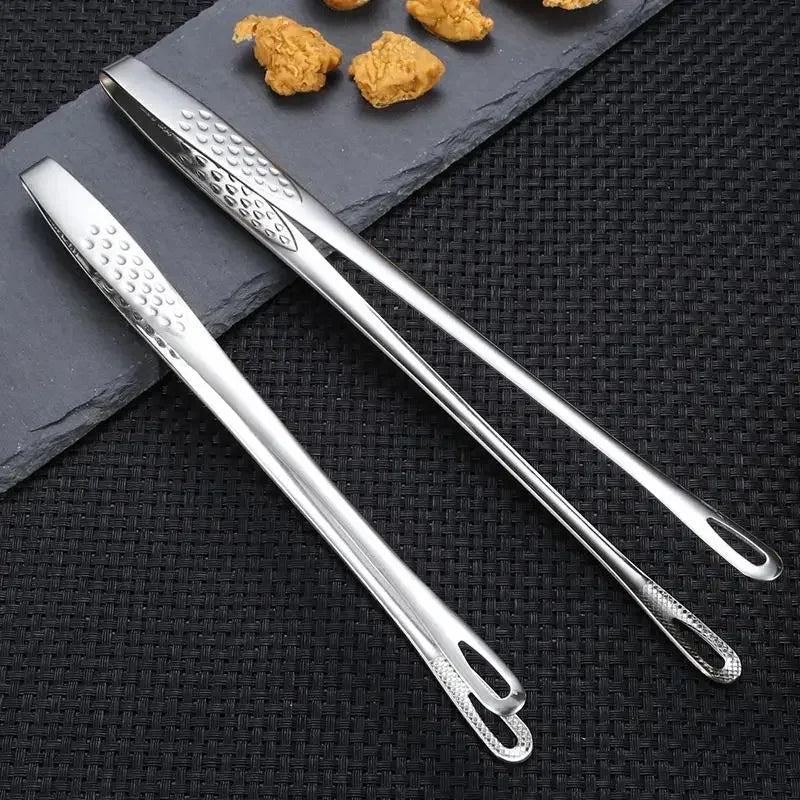 Stainless Steel BBQ Kitchen Tongs | Non-Slip, 3 Sizes