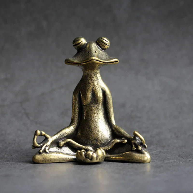 Zen Frog Bronze Statue – Incense Burner & Tea Pet Decor