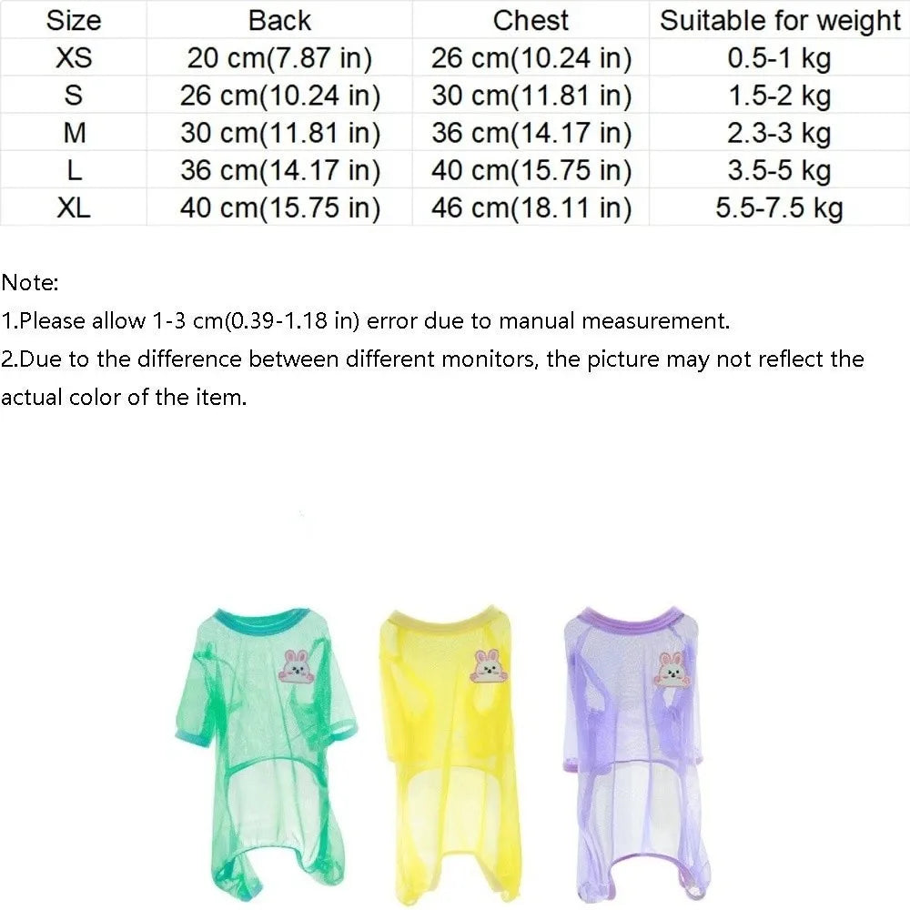 Mesh Dog Sun-Proof Vest | Breathable Summer Pet Clothes & D-Ring