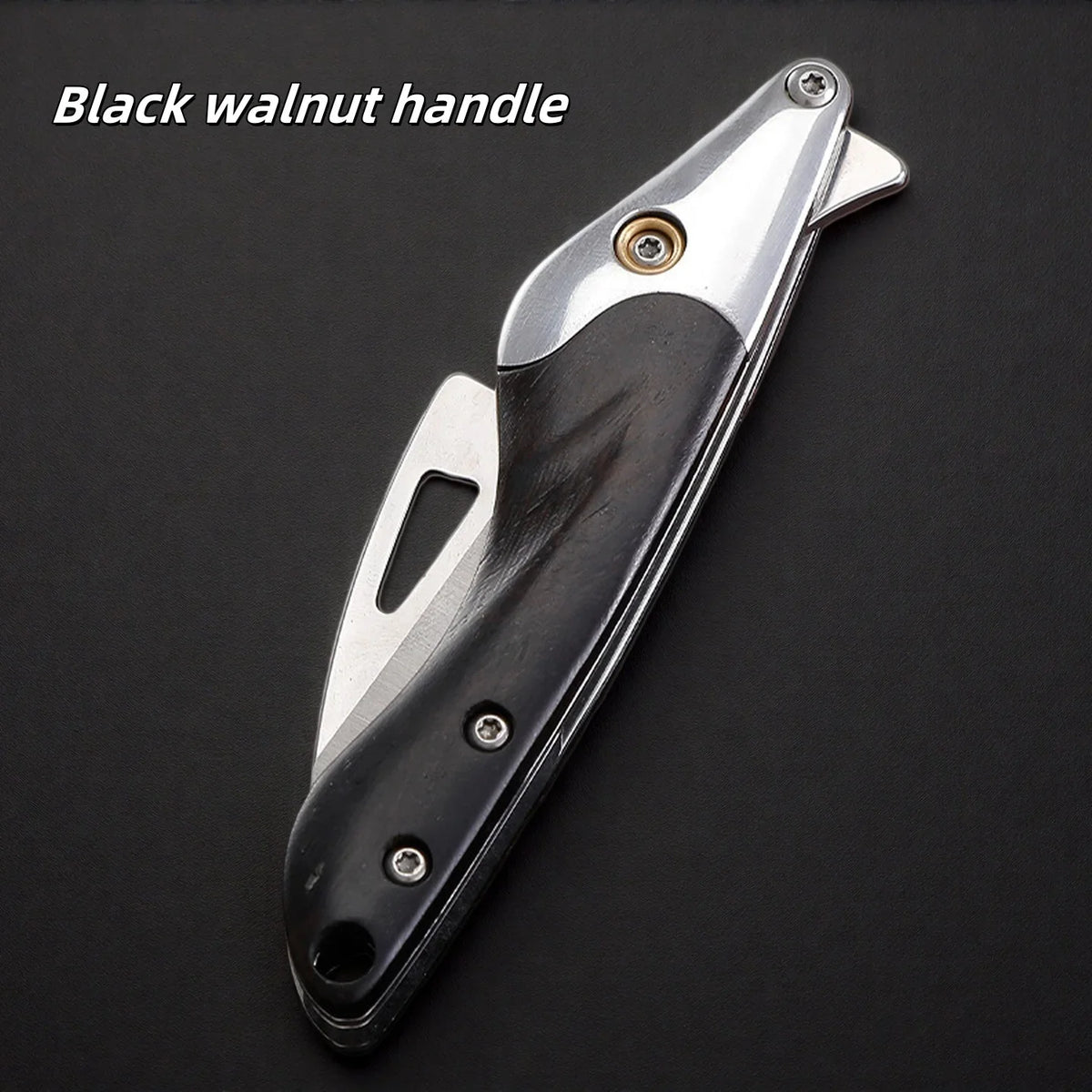 Folding Fruit Knife – Black Walnut & 7Cr17 Stainless Steel