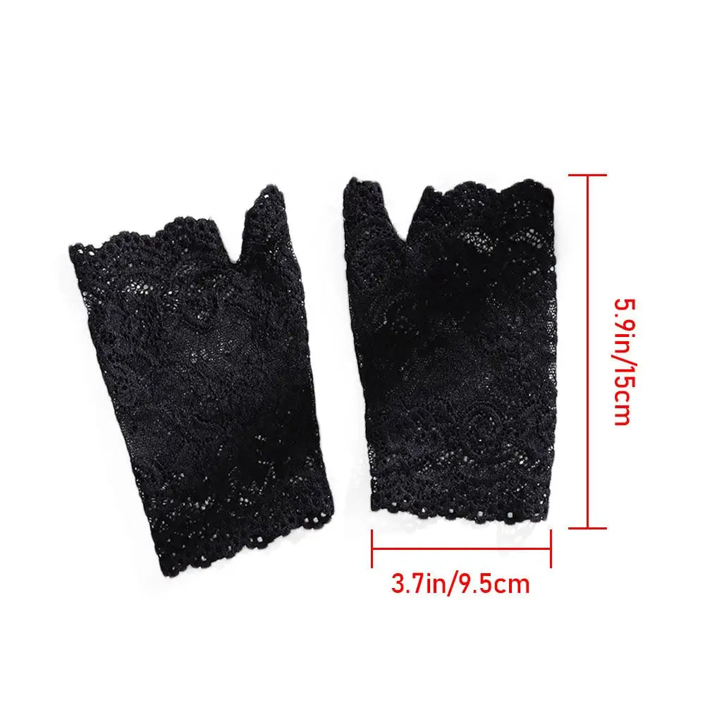 Women's Lace Fingerless Gloves – UV Sun Protection, Dance & Drive