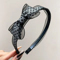Vintage Polka Dot Organza Bow Headband – Sheer Mesh Hair Hoop