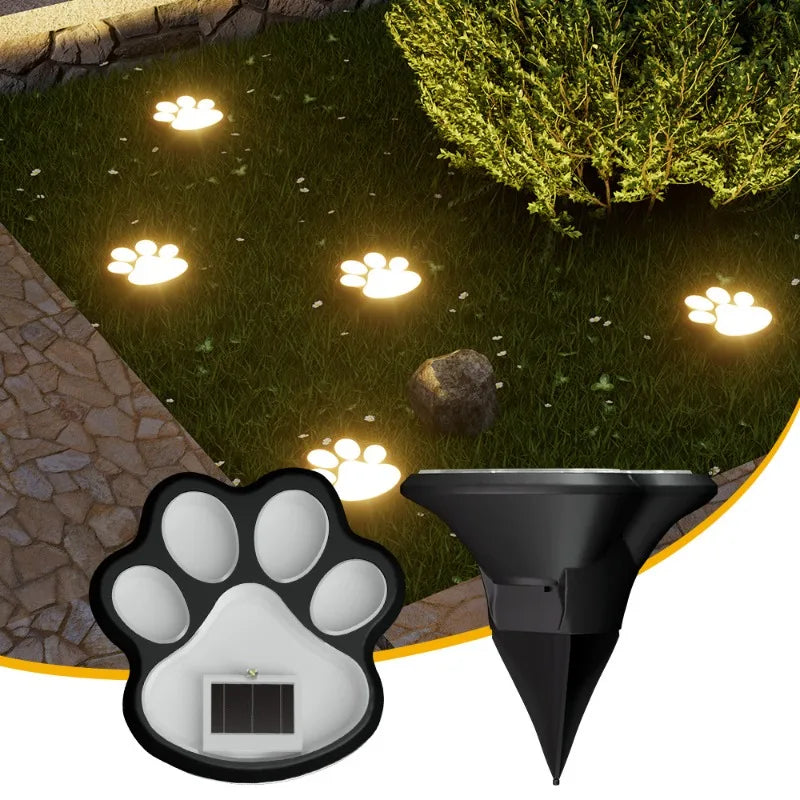 Solar Dog Paw Print LED Garden Ground Light | Outdoor Decor