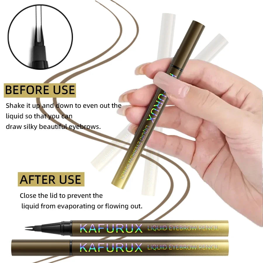KAFURUX 8-Color Waterproof Microblading Eyebrow Pen – 2-Fork Tip