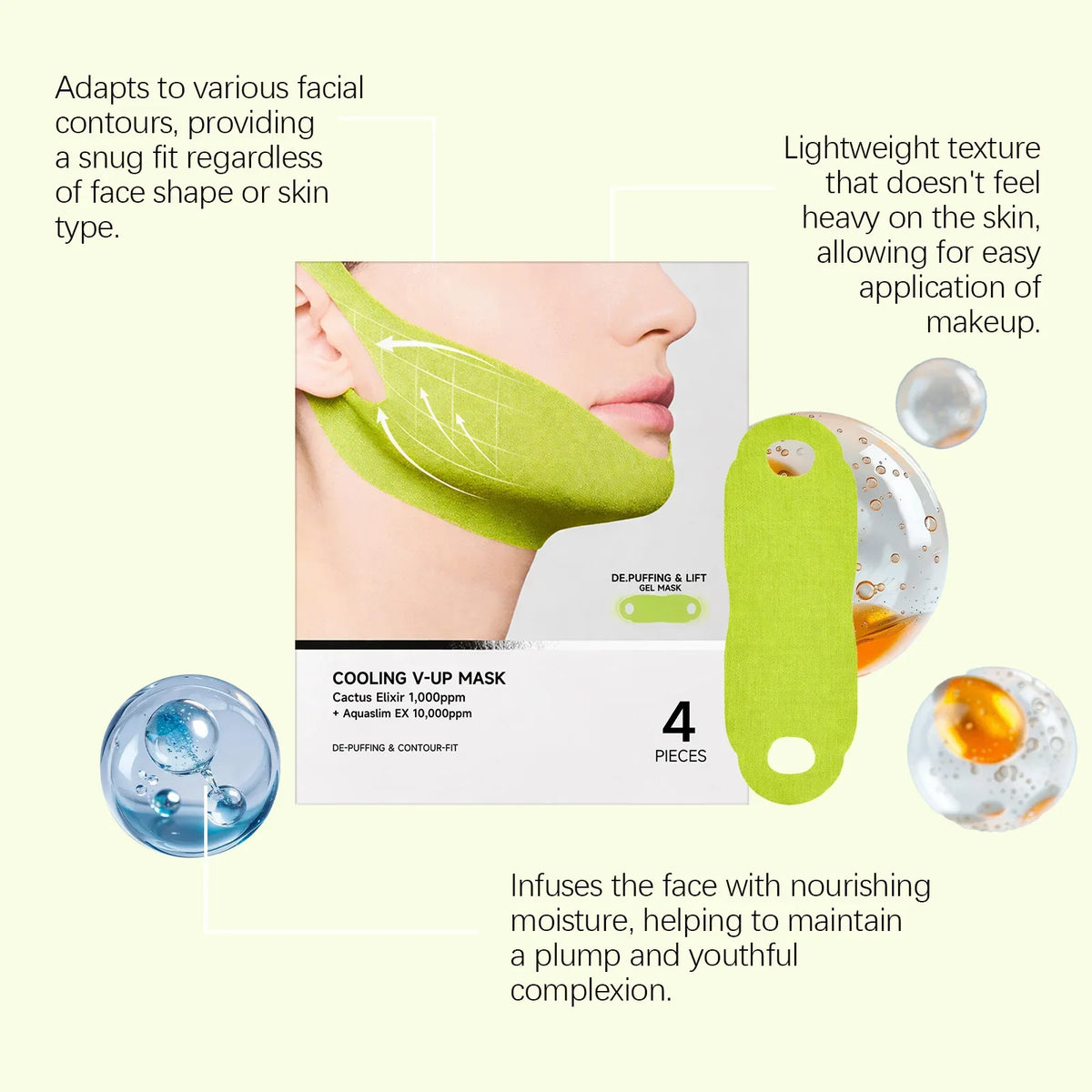 Centella Asiatica Face Lifting Firming Mask – 4pcs