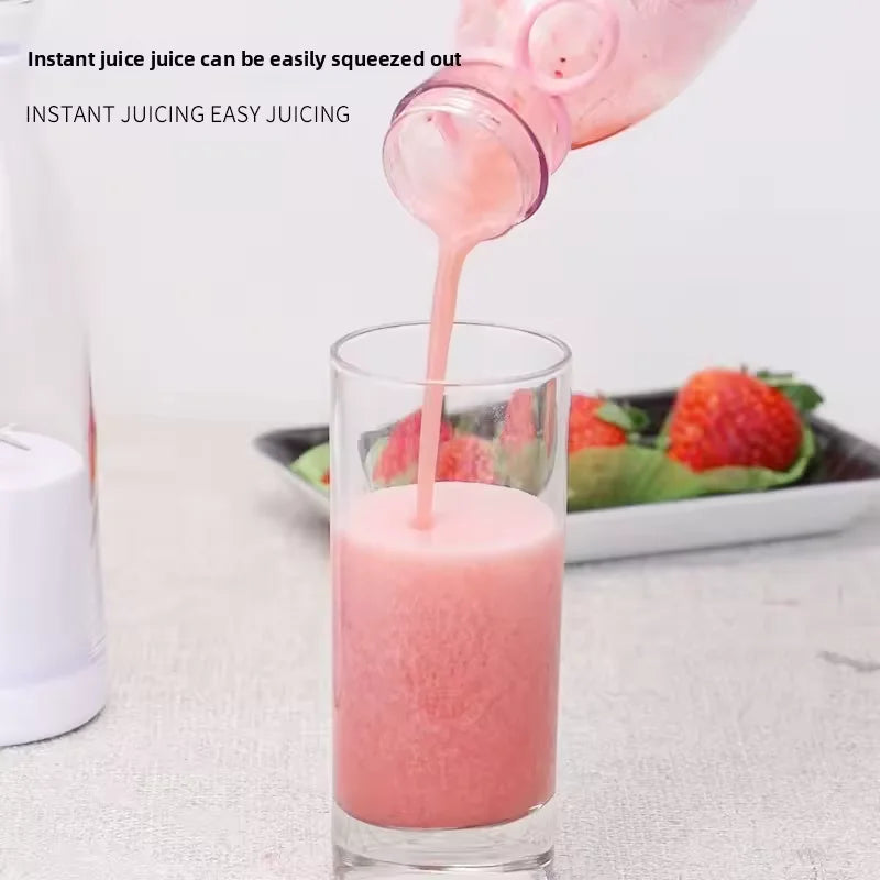 Electric Juicer Mini Wine Bottle Blender Fruit Mixers 6 Blades