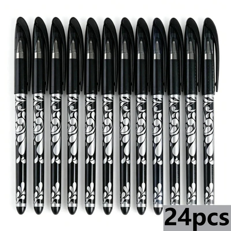 24-Pack Erasable Gel Pens – 0.5mm Comfort Grip, Office & School