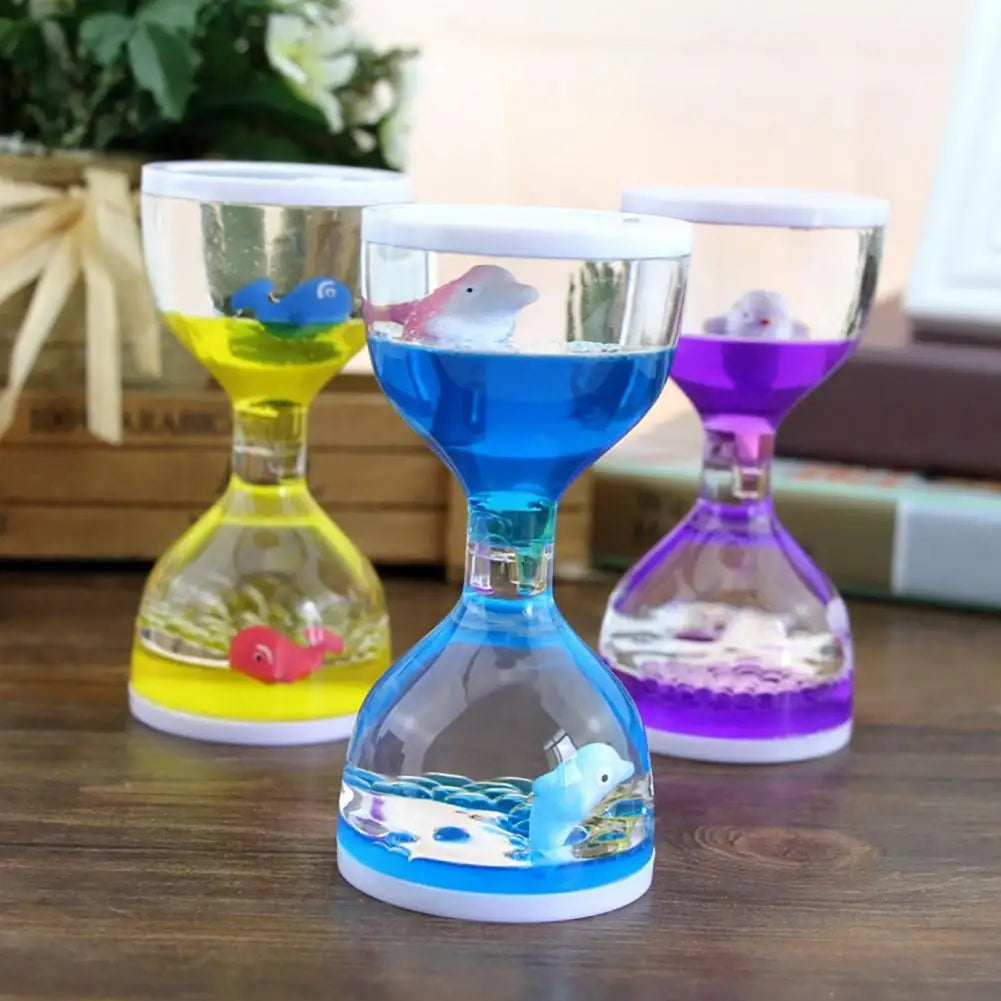 Liquid Motion Oil Hourglass | Cartoon Animal Desk Toy Gift