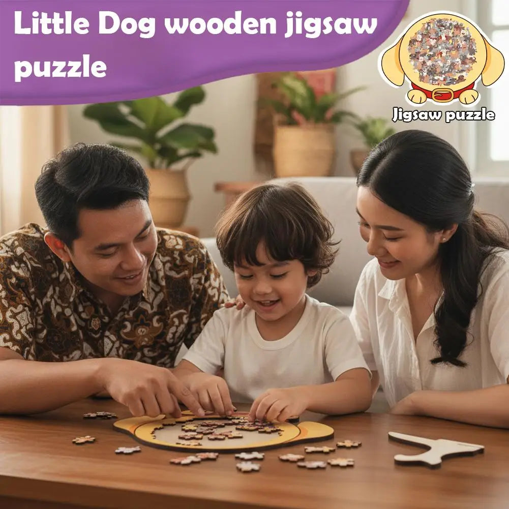 Dog & Bear Wooden Jigsaw Puzzle | Animal Decor Gift