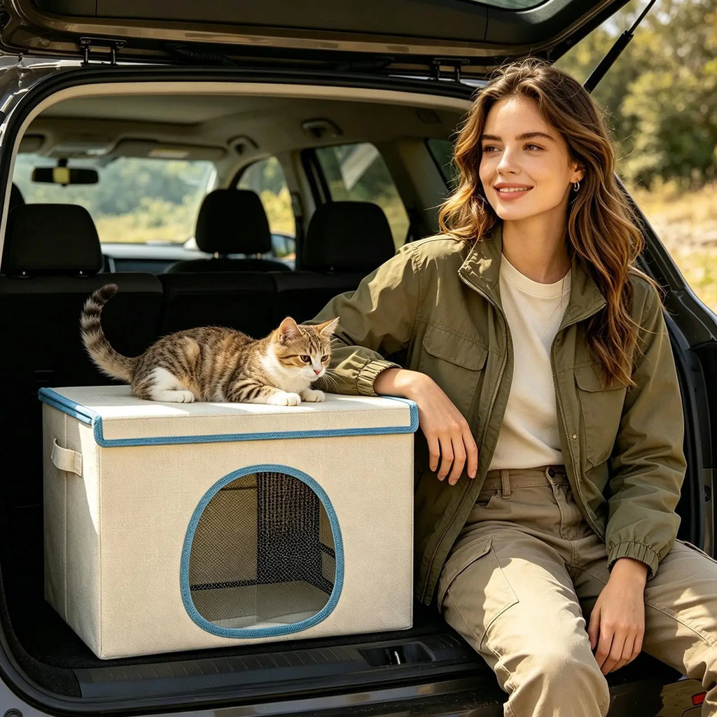 Cooling Cat House & Dog Nest with 6 Ice Packs | Indoor & Outdoor