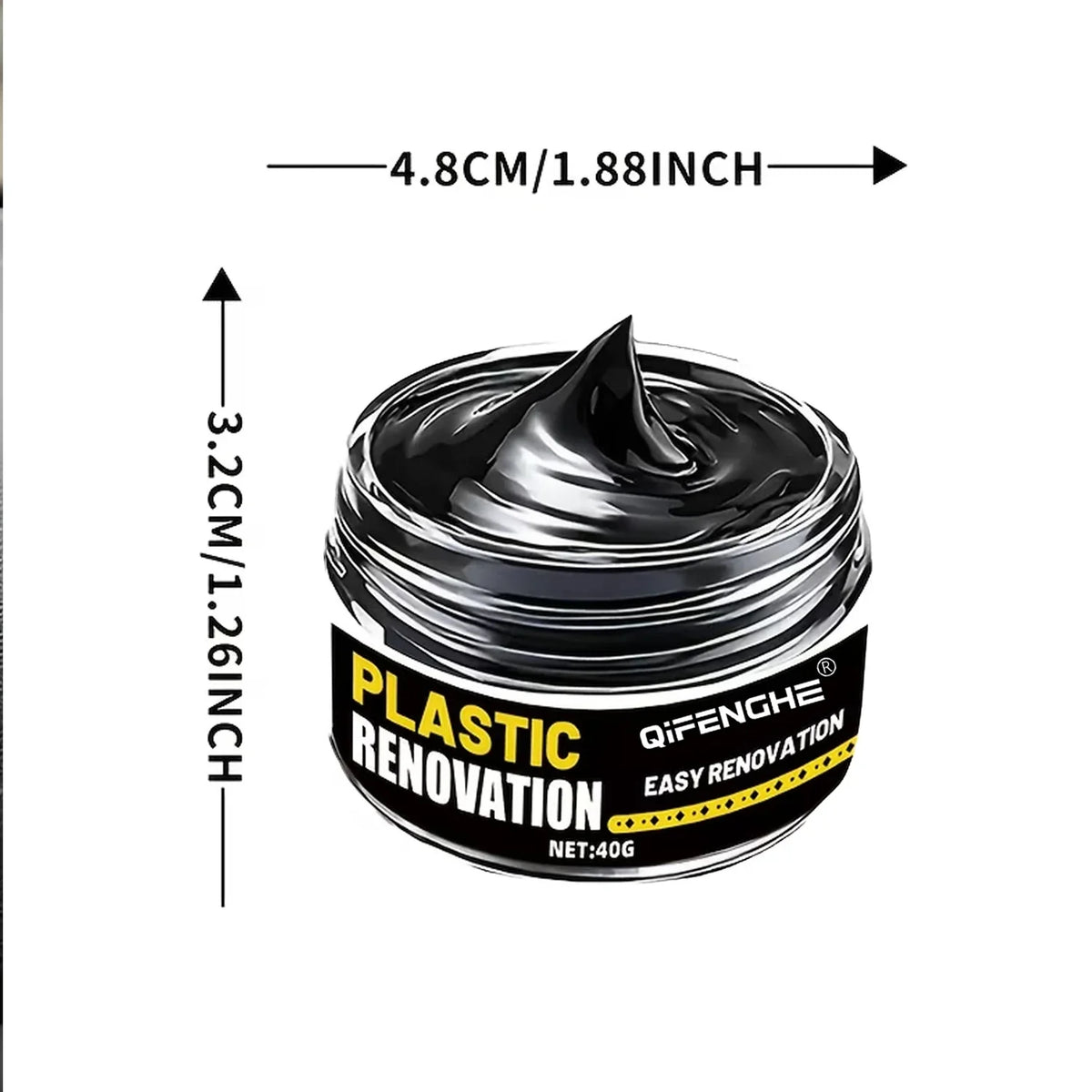 Glossy Black Paste for Car Trim & Interior – Anti-Fade, 40g