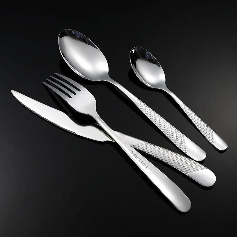 24-Piece Star Diamond Stainless Steel Cutlery Set – Serves 6