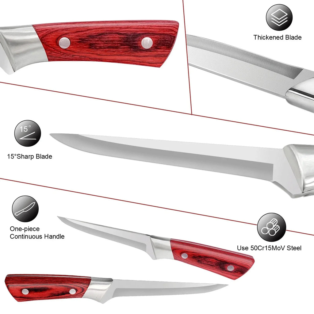 Professional Boning Knife with Cover – Stainless Steel Meat Knife