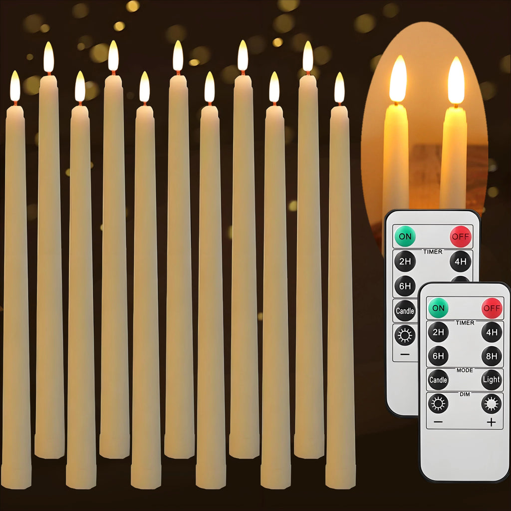 6 12 Flameless Taper Candles Battery Operated Flickering Window