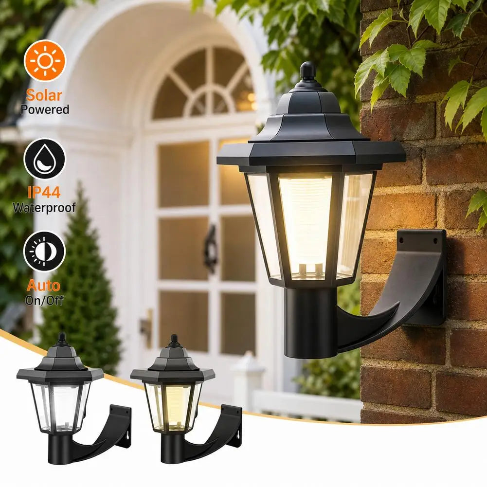 Solar Outdoor Wall Light – Vintage IP66 Weatherproof Garden Lamp