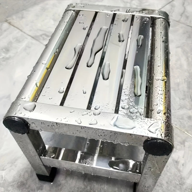 Stainless Steel Stool – Modern Metal Home Stool, No Assembly