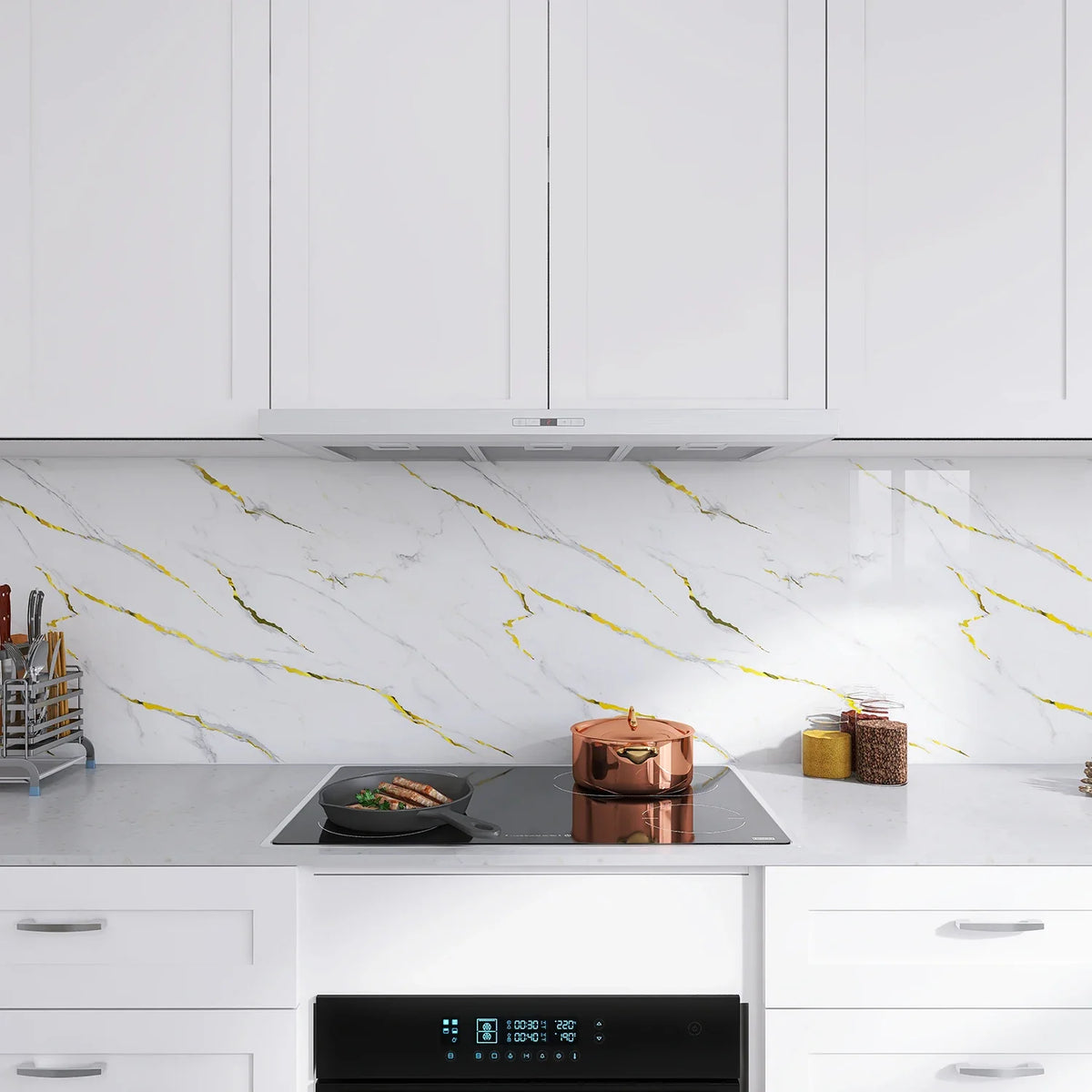 Marble Self-Adhesive Wall Sticker – Waterproof PVC Kitchen