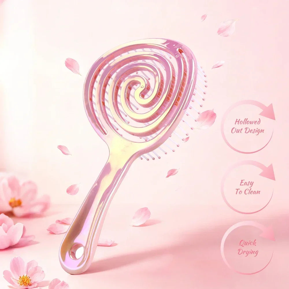 Round Hollow Hair Brush – Detangling, Volume & Scalp Massage