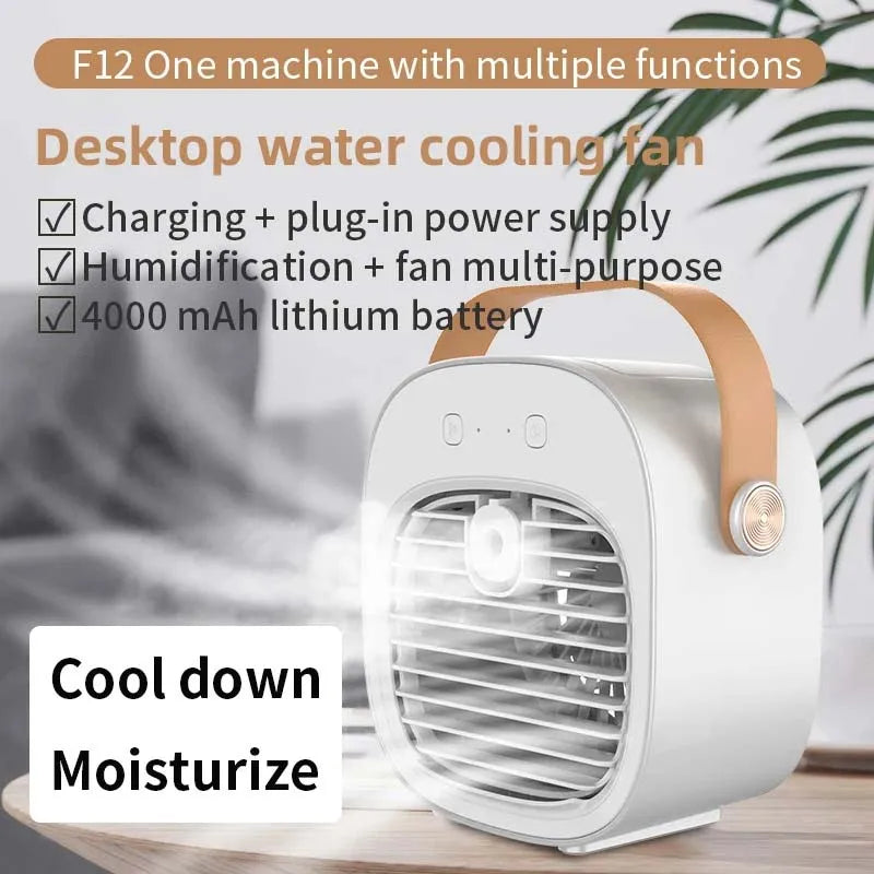 URGGU USB Mini Air Cooler Fan – Mist, LED & 3 Speed Settings