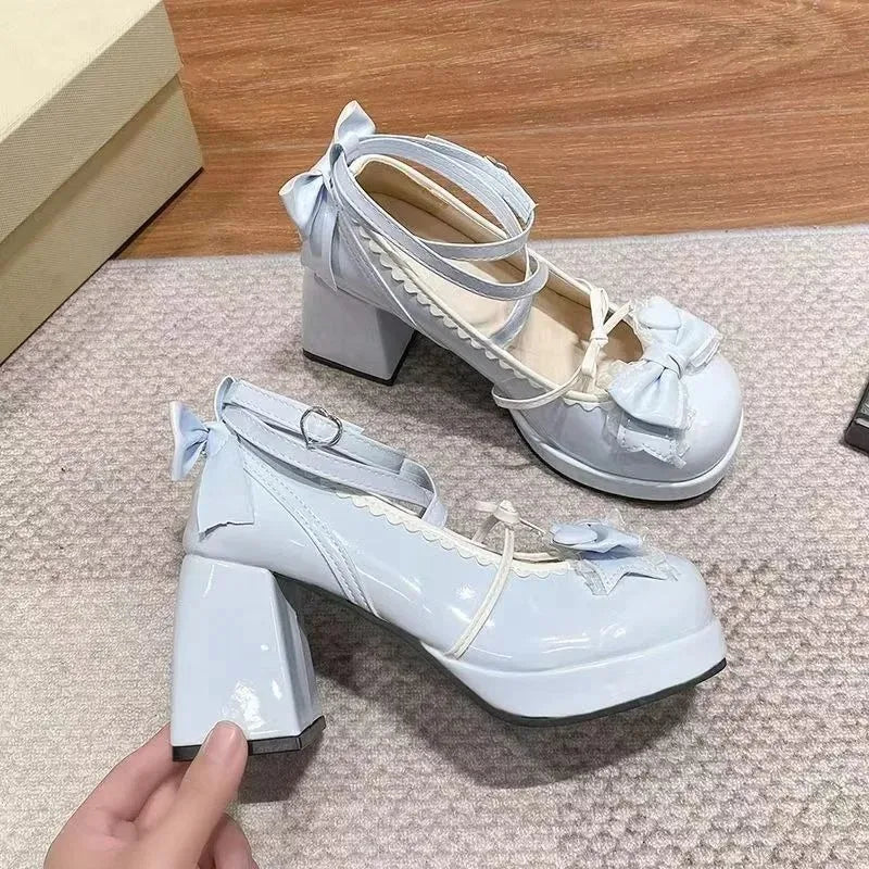 Women's Cross Strap Mary Jane High Heels – Lolita Party Pumps