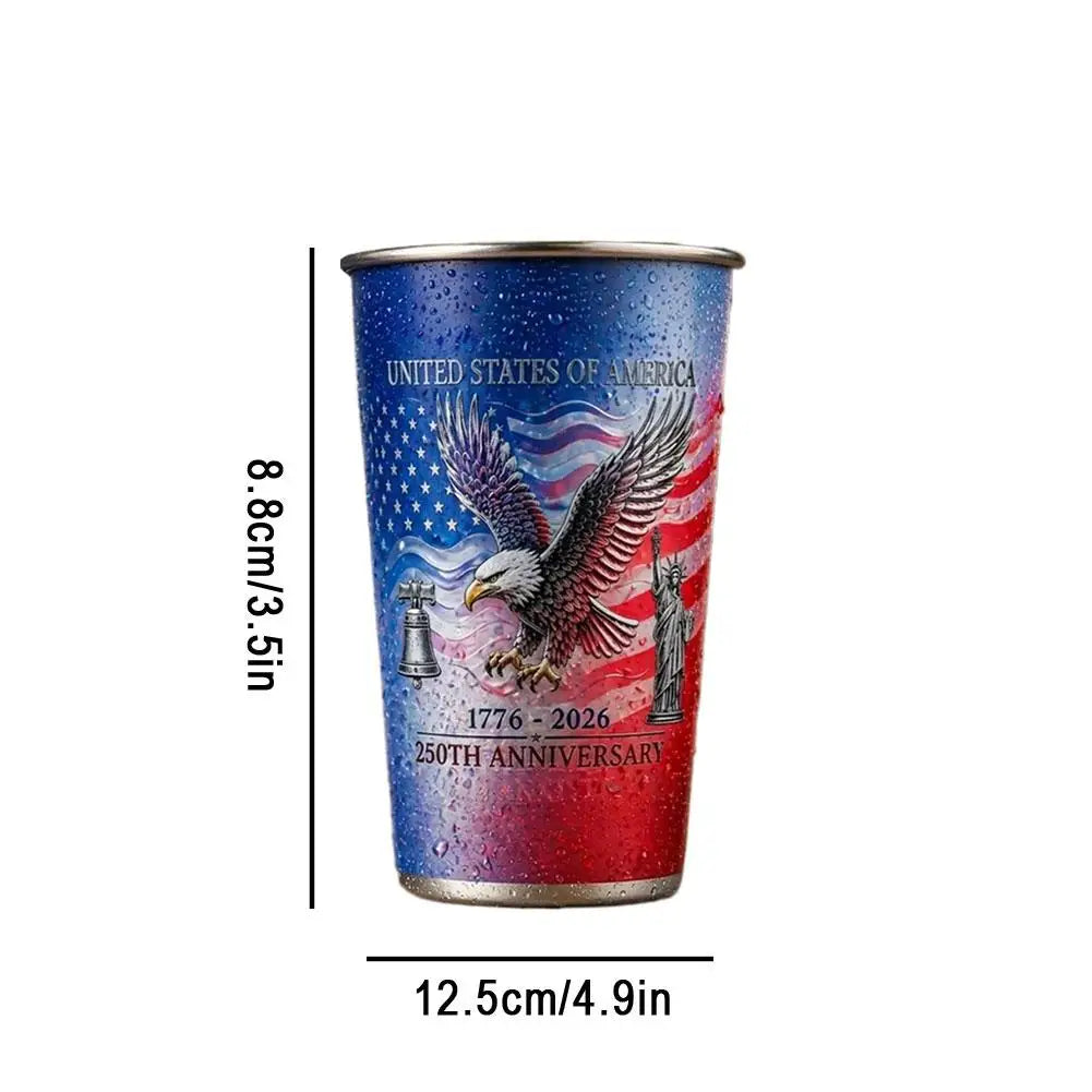 USA 250th Anniversary Cold Change Mug Eagle Flag Print Coffee Cup