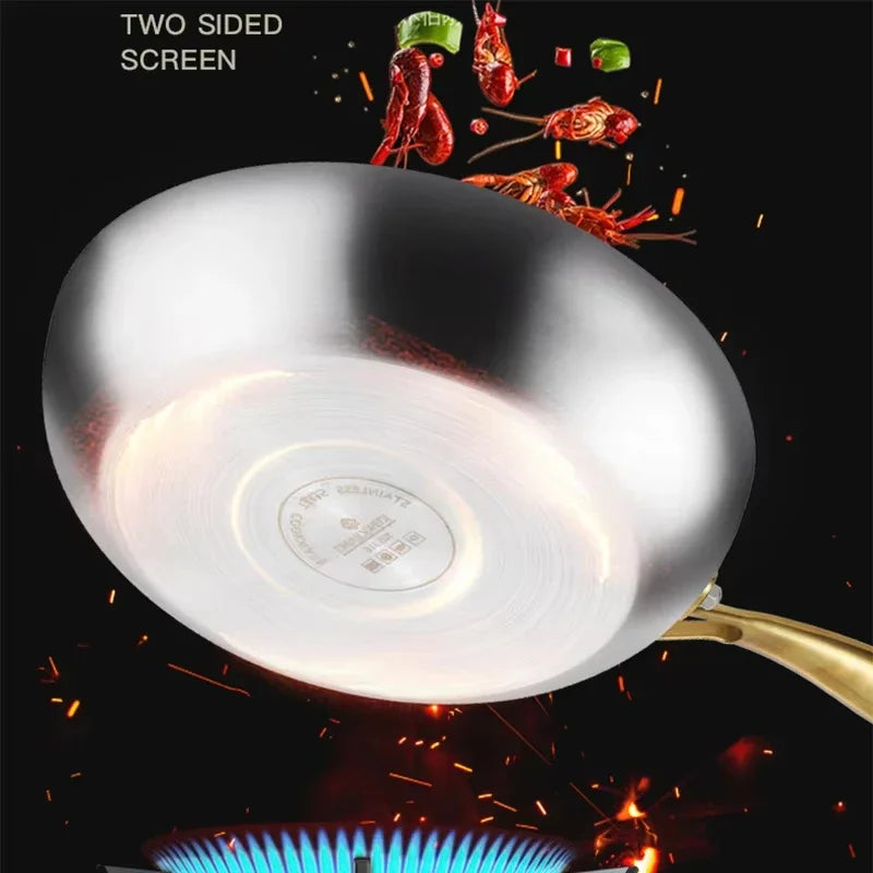 KEMORELA 316 Stainless Steel Frying Pan 7-Ply 28cm Wok