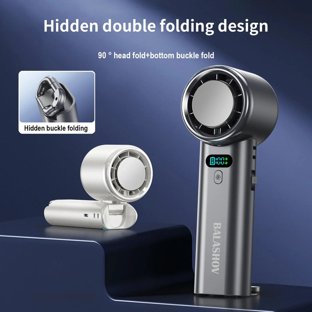 BALASHOV Turbo Handheld Fan – 100 Speeds & 5200mAh Battery