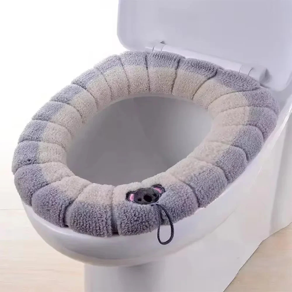 Knitted Toilet Seat Cushion Cover – Thick Universal Fit