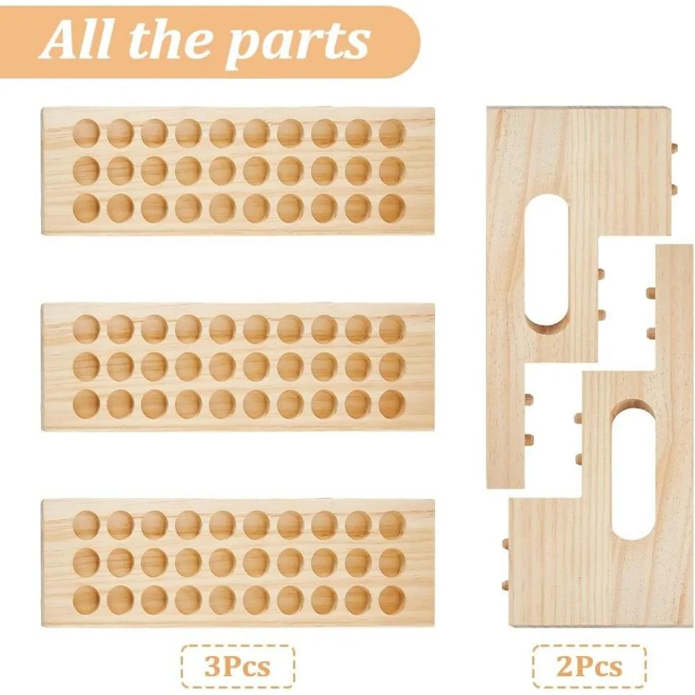 90-Slot Wooden Lipstick Holder | 3-Tier Display Organizer Rack