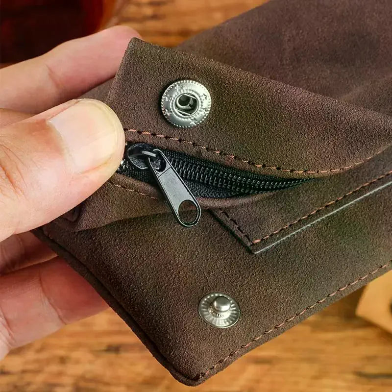 Frosted PU Leather Tobacco Pouch | Foldable Cigarette Storage Bag