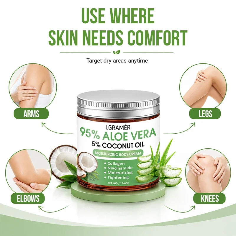 95% Aloe Vera Body Cream – Coconut Oil & Niacinamide | 30g
