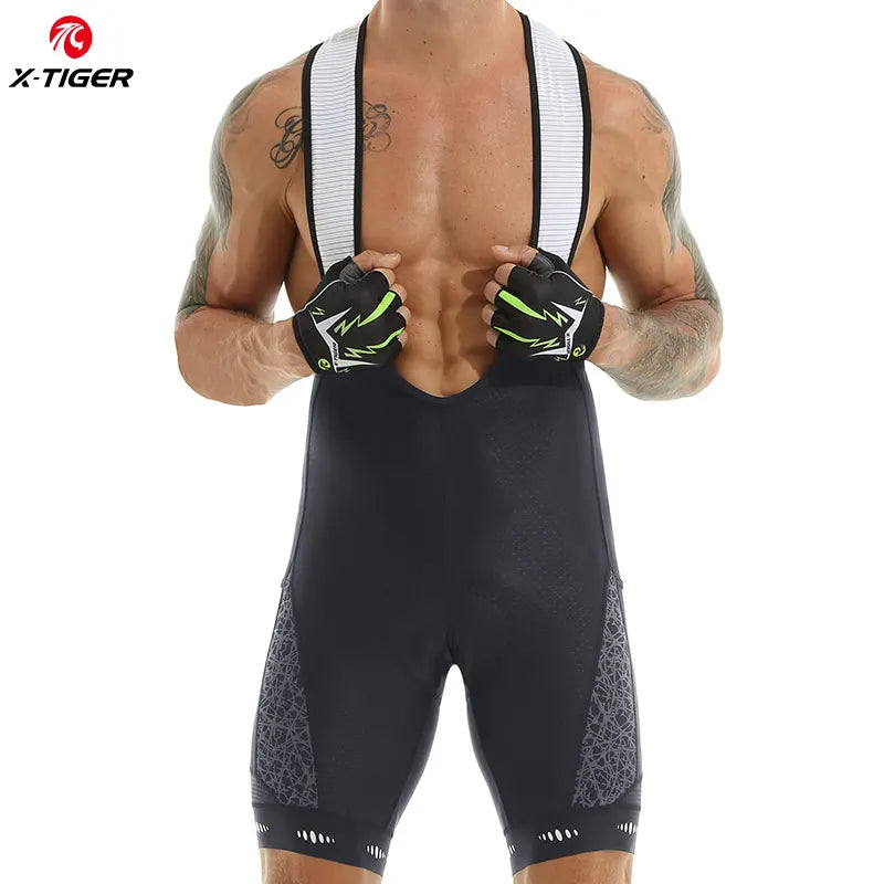 X-TIGER Cycling Bib Shorts – 5D Gel Pad & UPF50+ Men's