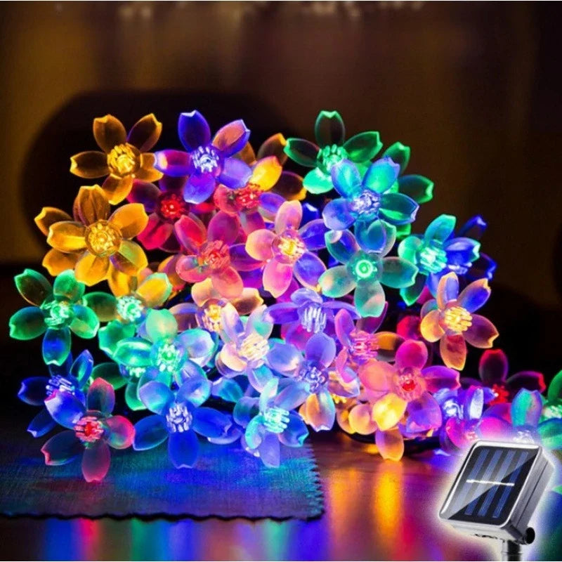 Led Solar Light String Cherry Blossom Bubble Ball Outdoor Waterproof