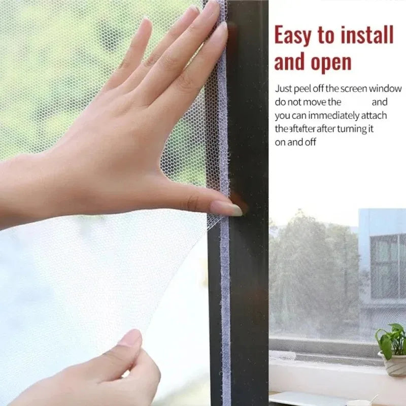 Self-Adhesive Polyester Mosquito Net Window Screen | Hook & Loop