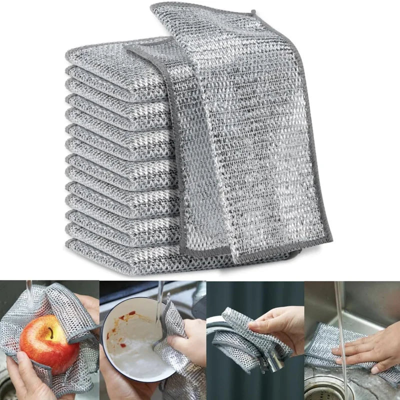 Non-Scratch Wire Microfiber Dishcloth | Multipurpose Cleaning Cloth