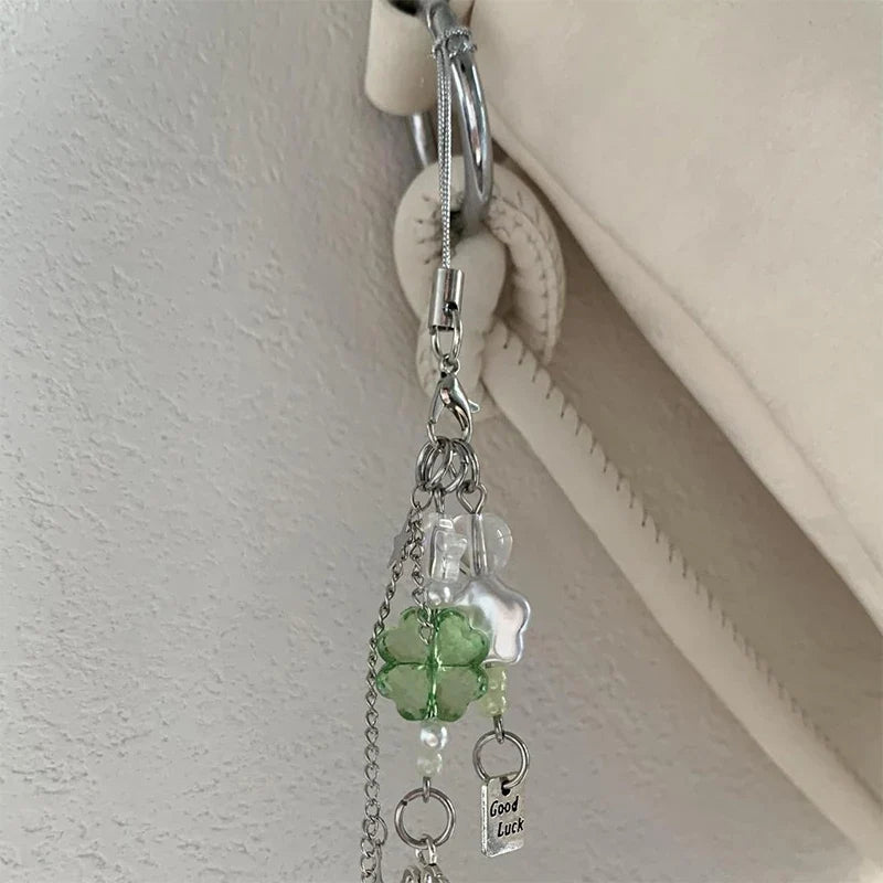 Transparent Keychain Cute Wind Chime Pendant Keyring Mobile Phone