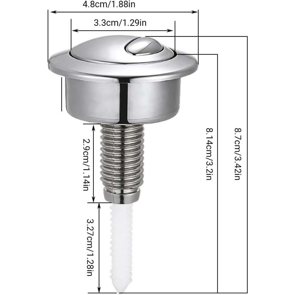 Dual Flush Toilet Push Button ABS Chrome Tank Replacement Kit