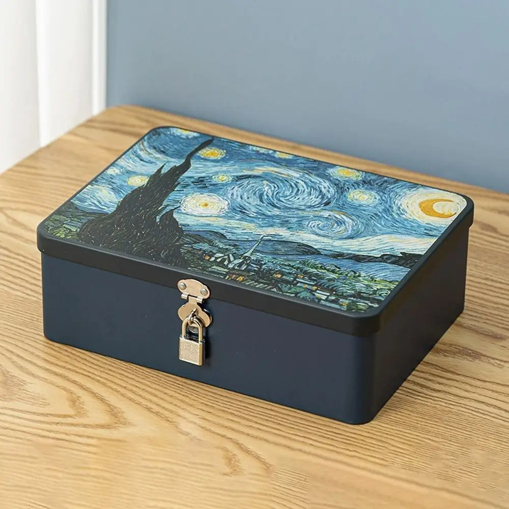 Large Storage Box Metal Material Private Password Lock Desktop