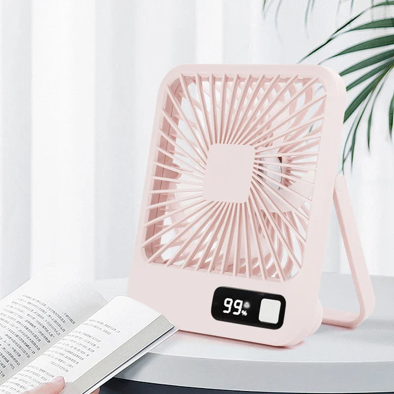 NOCCLILI Foldable Rechargeable Desktop Fan | 5-Speed, Type-C