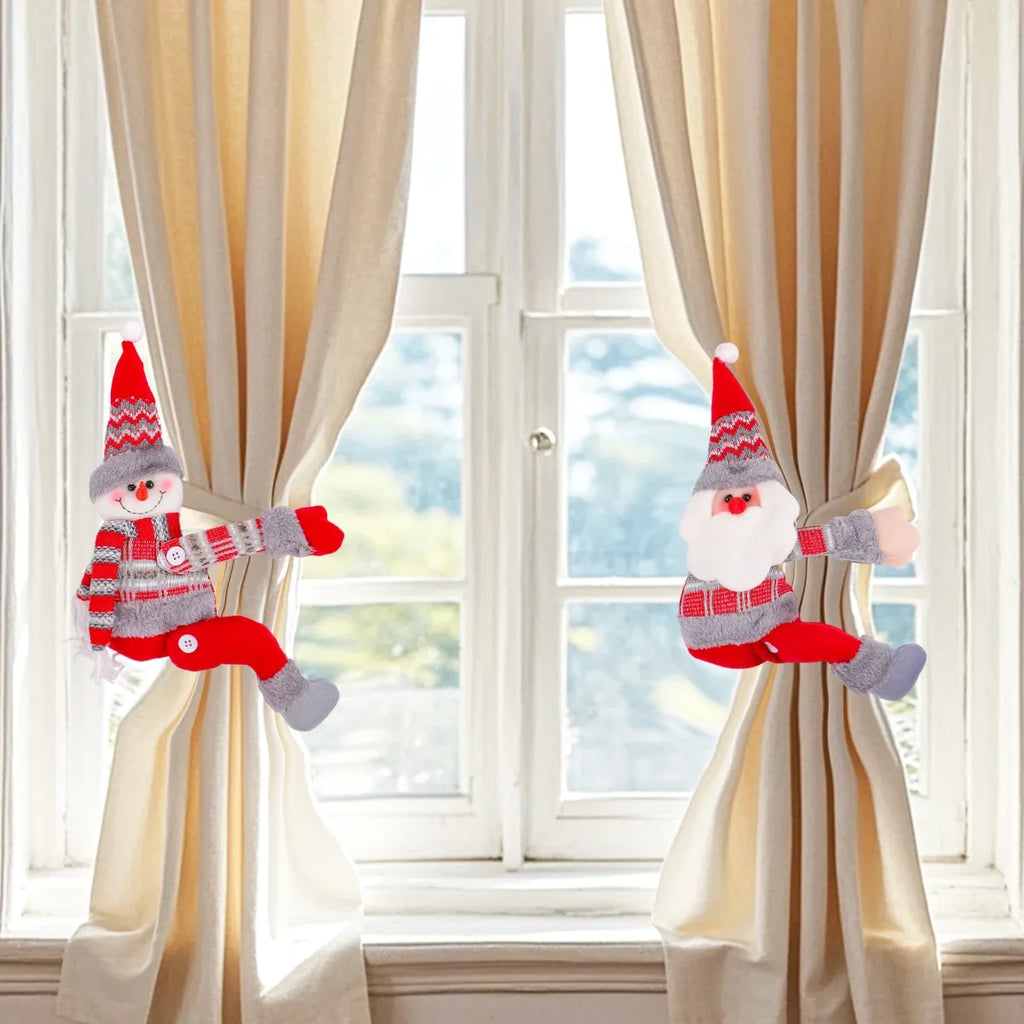 Christmas Decorations Home Curtain Decoration Buckle Cartoon Doll