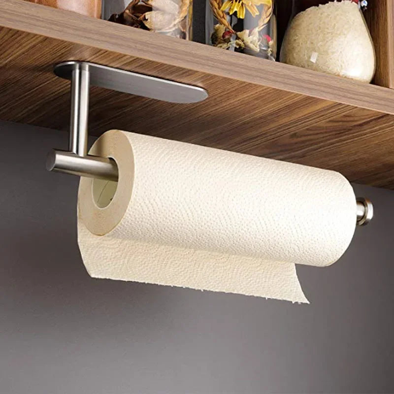 Wall-Mount Stainless Steel Paper Towel & Toilet Roll Holder