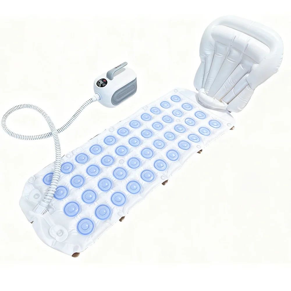 Spa Bubble Bath Massager Mat with Remote & Inflatable Pillow