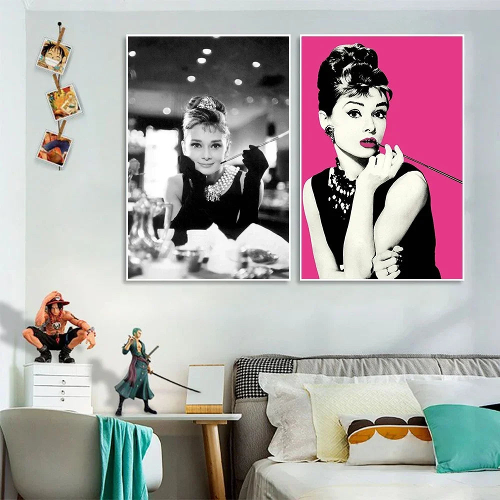 Audrey Hepburn Breakfast at Tiffany's HD Canvas Wall Art Print