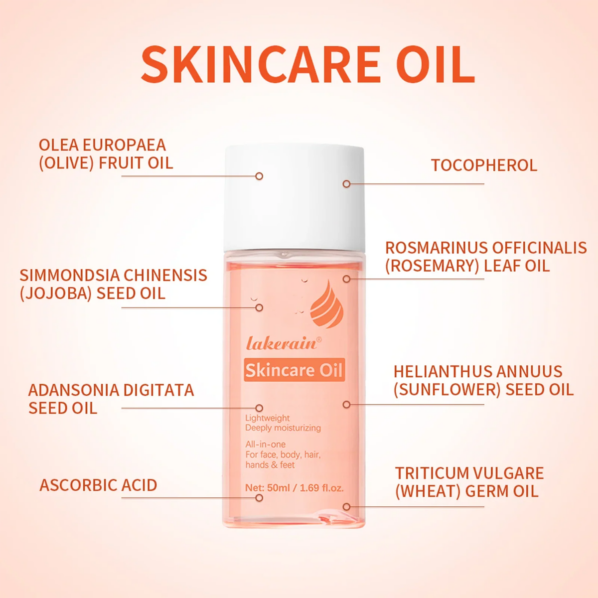 Lakerain Bio Skincare Oil – Vitamin A & E Face & Body Moisturizer