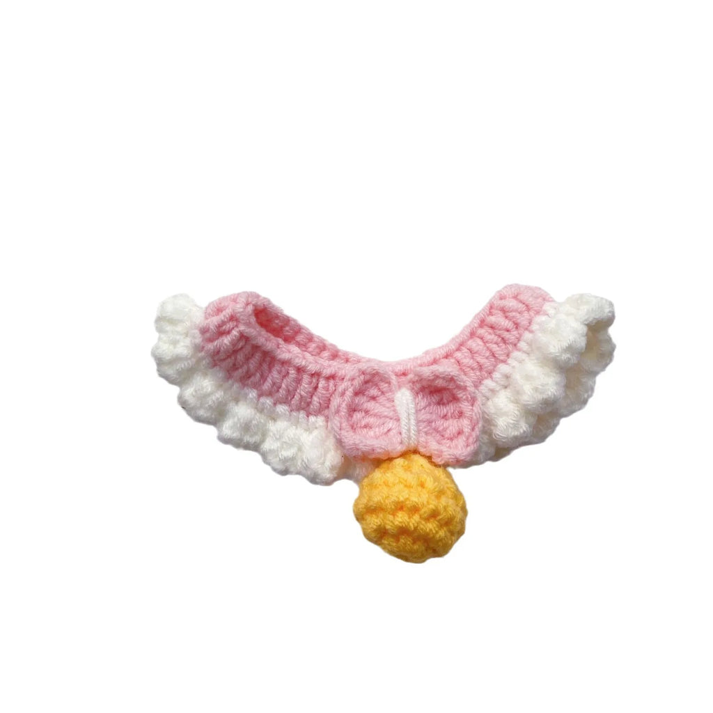 Cat Collar Hand-crocheted Silent Bell Pet Cute Accessories Taking