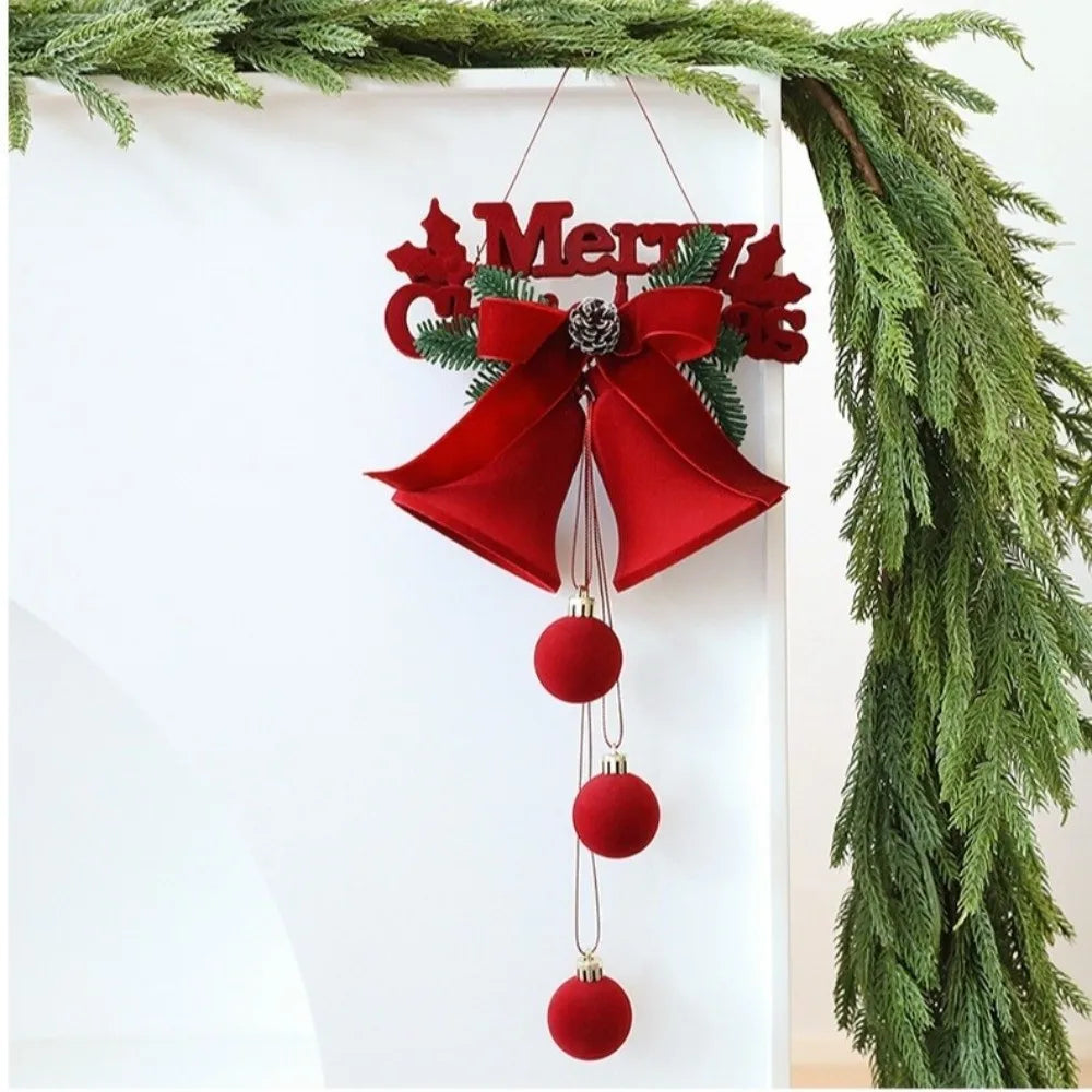 Flocked Velvet Christmas Bell Ornament | Reusable Xmas Tree Pendant