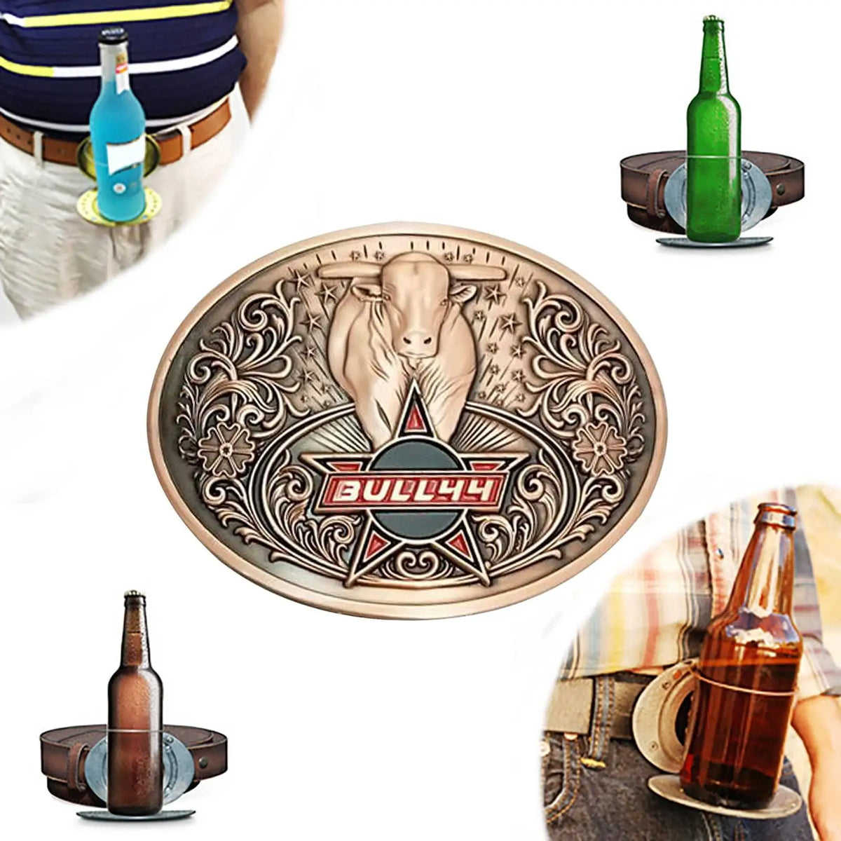 Zinc Alloy Beer Belt Buckle – Hands-Free Bottle Holder
