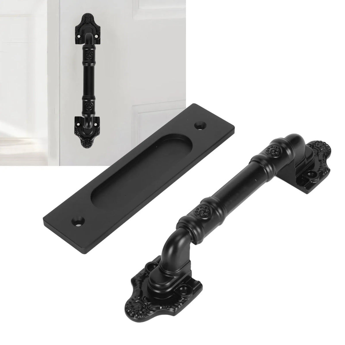 Barn Door Handles Sliding Handle Double Sided Black Pull Gates Garages