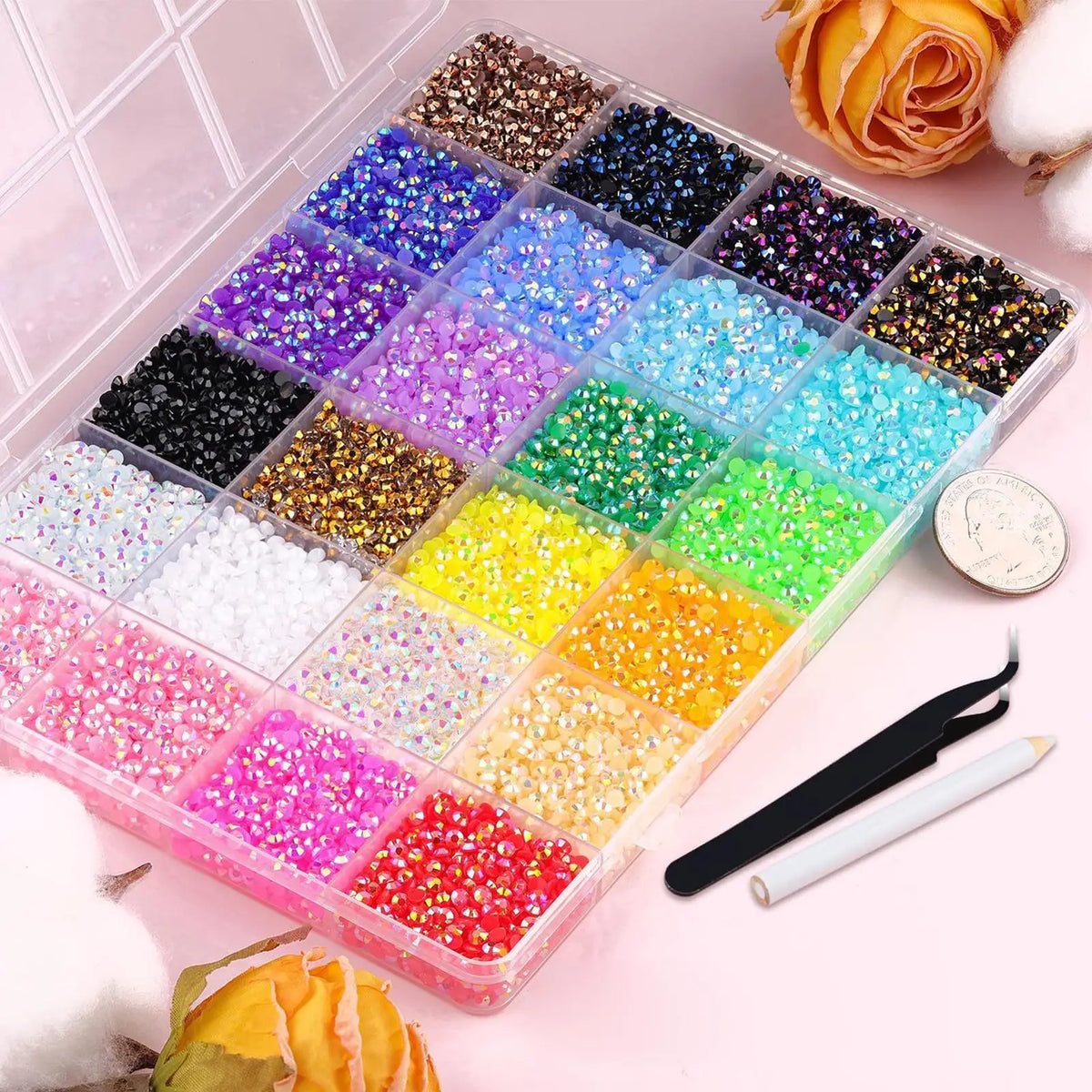 32,000 Jelly Rhinestones 40 Colors 3mm – Craft & Nail Gem Kit